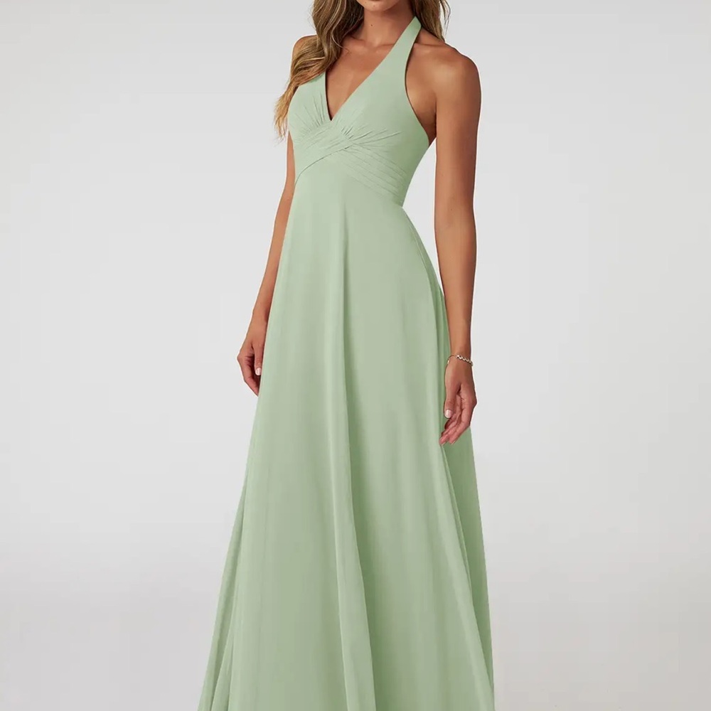Azazie Tessie Sage Green Bridesmaid Dress
